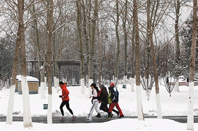 北京奥林匹克公园的雪